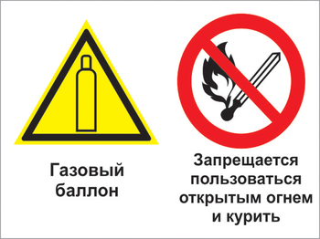 Кз 36 газовый баллон. запрещается пользоваться открытым огнем и курить. (пластик, 400х300 мм) - Знаки безопасности - Комбинированные знаки безопасности - vektorb.ru