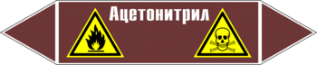 Маркировка трубопровода "ацетонитрил" (пленка, 252х52 мм) - Маркировка трубопроводов - Маркировки трубопроводов "ЖИДКОСТЬ" - vektorb.ru